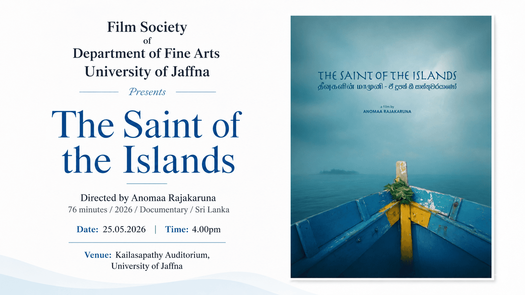 The Saint of the Islands - Film Screening
